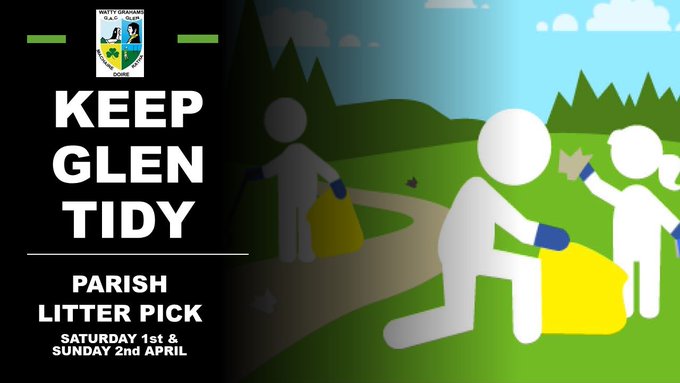 Cartoon image of person picking up litter
