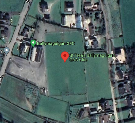 Aerial view of pitch for Ballymaguigan GAA