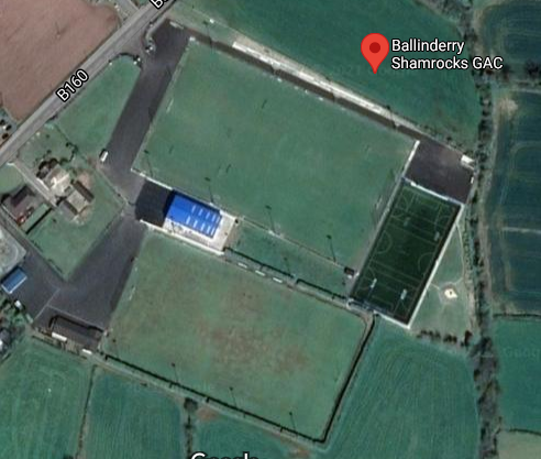 Aerial view of the Ballinderry pitches